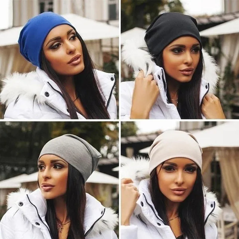 Antumn Beanie Hat Hip Hop Baggy Skullies Cap Plain Slouchy Beanies for Men Women Winter Warm Hats