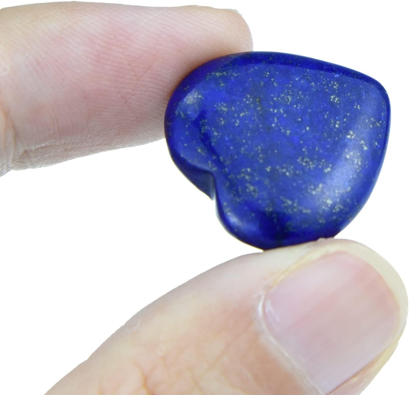 15 Packs 0.8 Inch Healing Crystal Natural Lapis Lazuli Heart Love Carved Palm Worry Stone Chakra Reiki Balancing