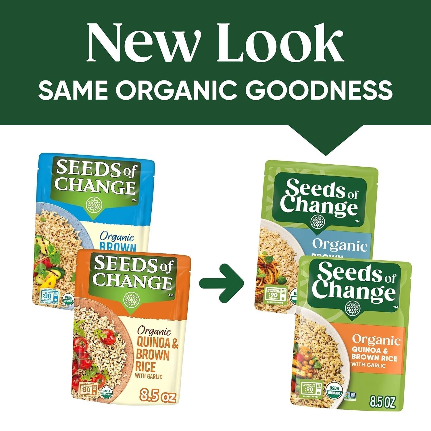Organic Rice Variety Pack Quinoa and Brown Rice with Garlic & Whole Grain Brown Basmati Rice 8.5 Oz. (Pack of 6)