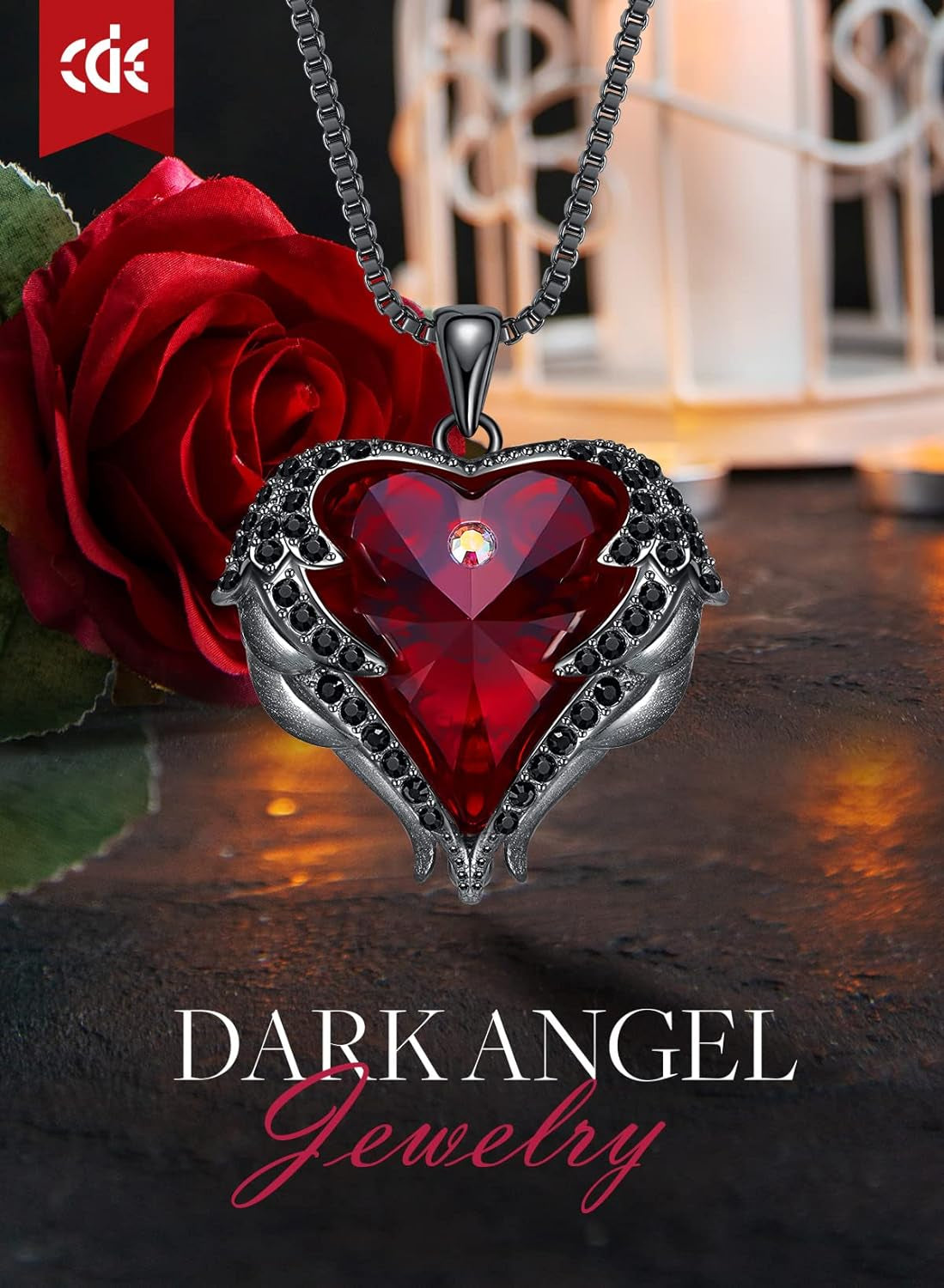 Angel Wings Necklaces for Women, Love Heart Silver Tone/Gold Tone Pendant with Birthstone, Wedding Anniversary，Christmas, Valentine'S/Mother'S Day or Birthday Jewelry Gifts for Mom Wife Girlfriend Her