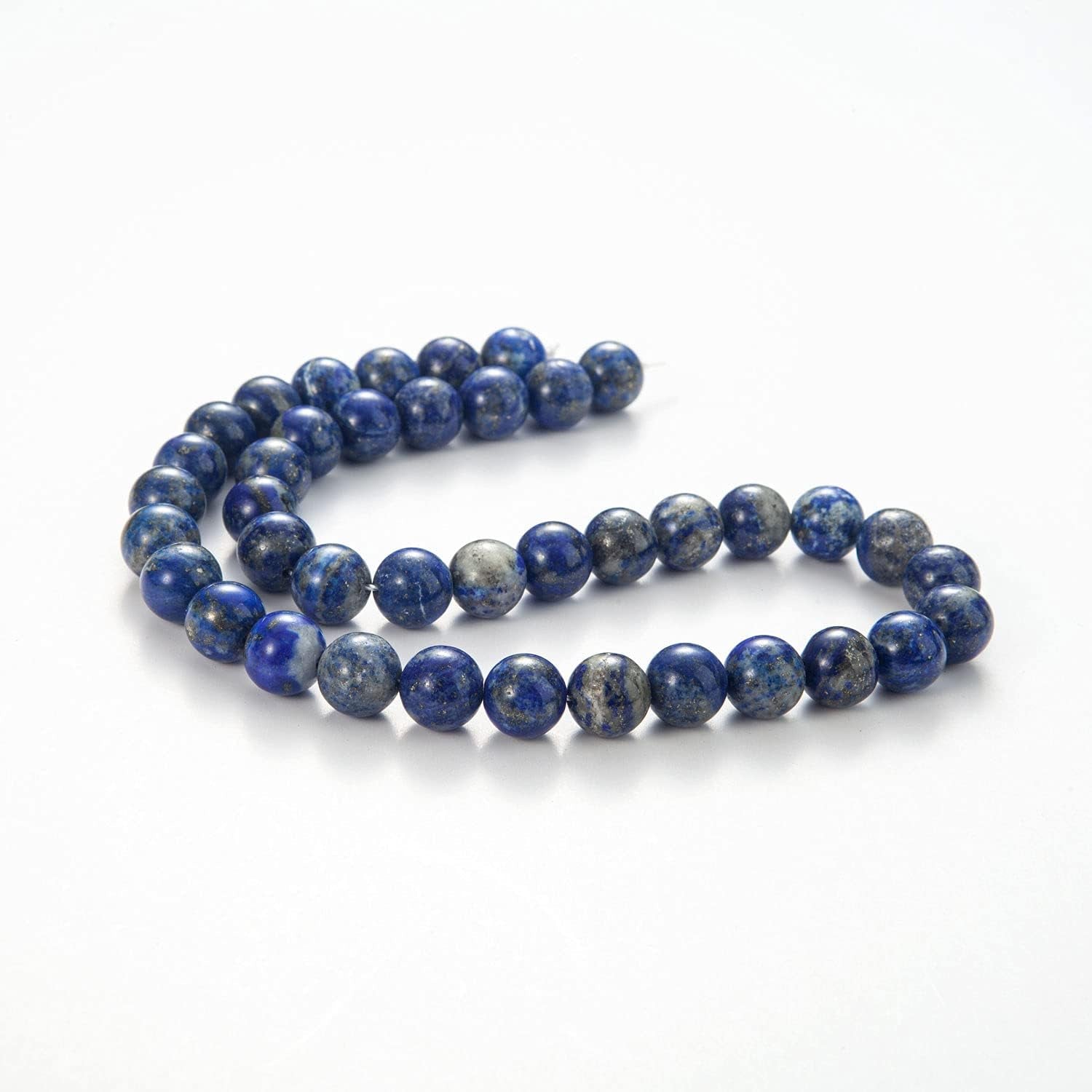 100Pcs Natural Stone Beads 8Mm Lapis Lazuli round Gemstone Loose Beads with Elastic Bracelet String for Bracelets Necklace Jewelry Making