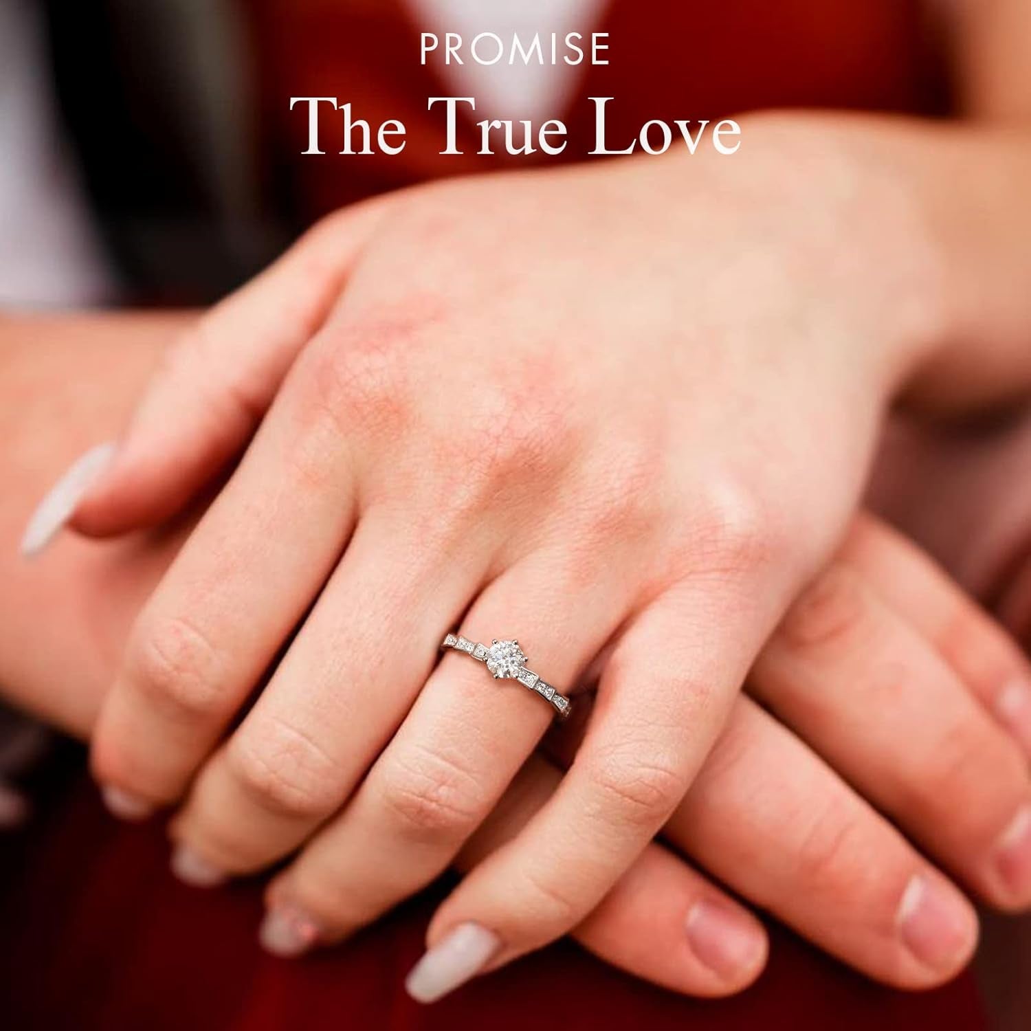 KRKC&CO Engagement Rings, Wedding Band with Moissanite Diamond, 1 Carat VVS1 Solitaire Clarity Stone, 925 Sterling Silver, Ideal for Women for Wedding, Anniversary and Proposal