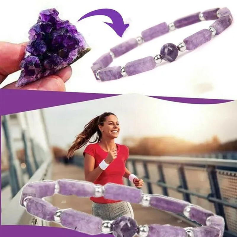 1Pcs Amethyst Bracelet for Women Girls Stone Energy Bracelet Healing Yoga Bracelet Fashion Jewelry Gift