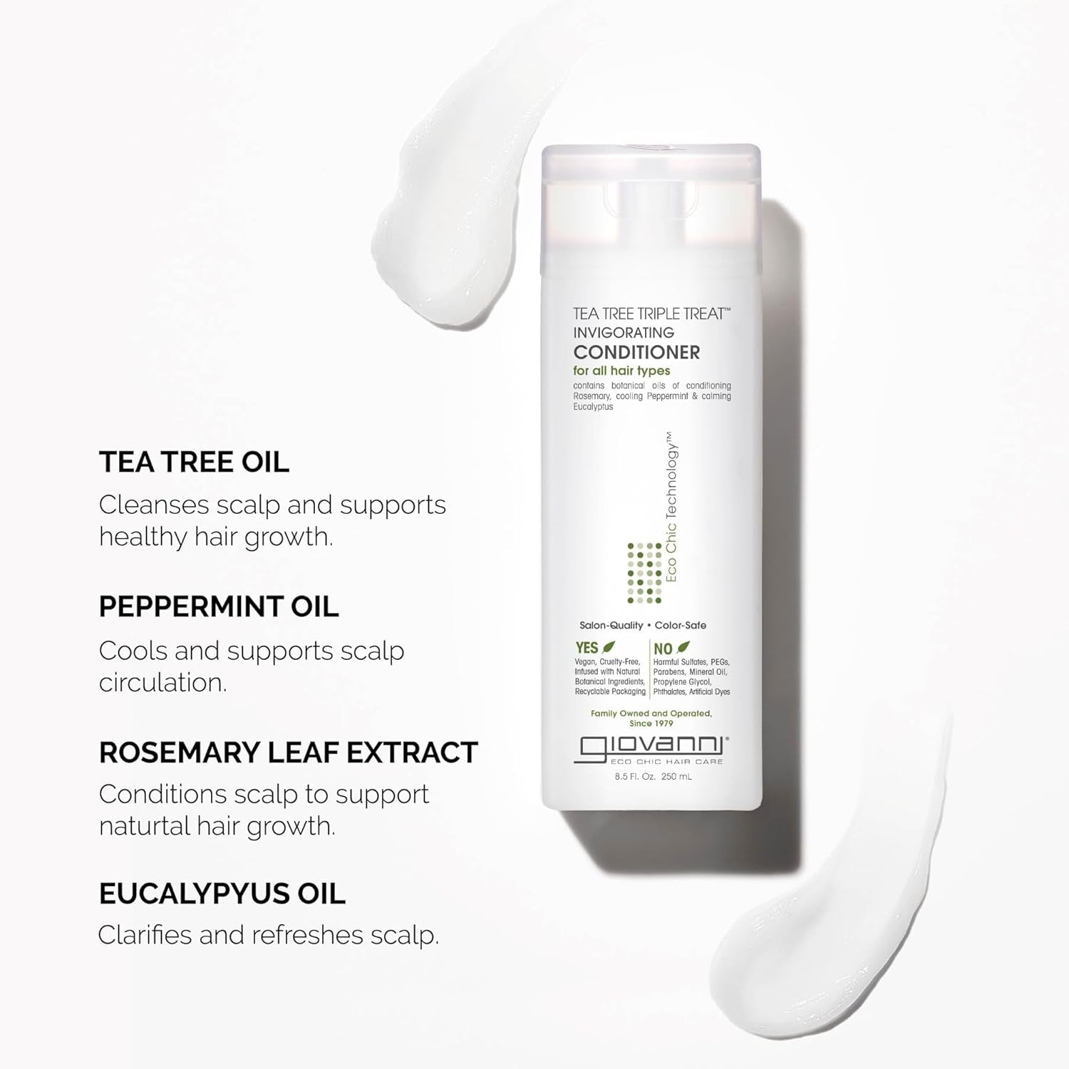 Tea Tree Triple Treat Invigorating Conditioner - Cooling Peppermint, Eucalyptus, Rosemary, Helps Dry Flaking Scalp, Paraben Free, Helps to Moisturize, Smooth & Detangle - 24 Oz (1 Pack)