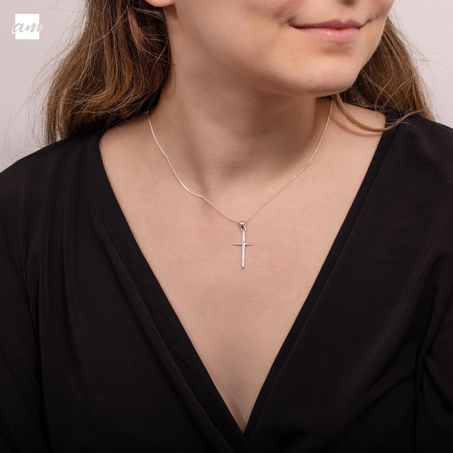 Unisex 925 Sterling Silver Cross Pendant