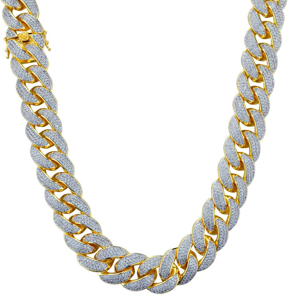 18K Yellow Gold and White Gold Plated Choker Necklace