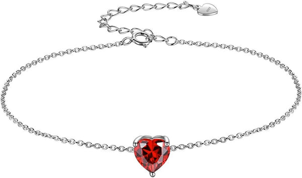 925 Sterling Silver 12 Birthstone Hearts Jewelry Women Crystal Wedding/Engagement/Bridal Heart Necklace/Earring/Ring/Bracelet Sets Jewellery