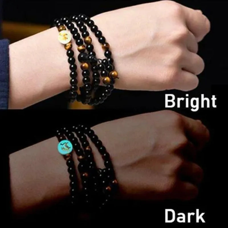 New Luminous Natural Stone Black Obsidian Healing Bracelet Weight Loss Unisex Slimmy Health Care Calming Bracelet