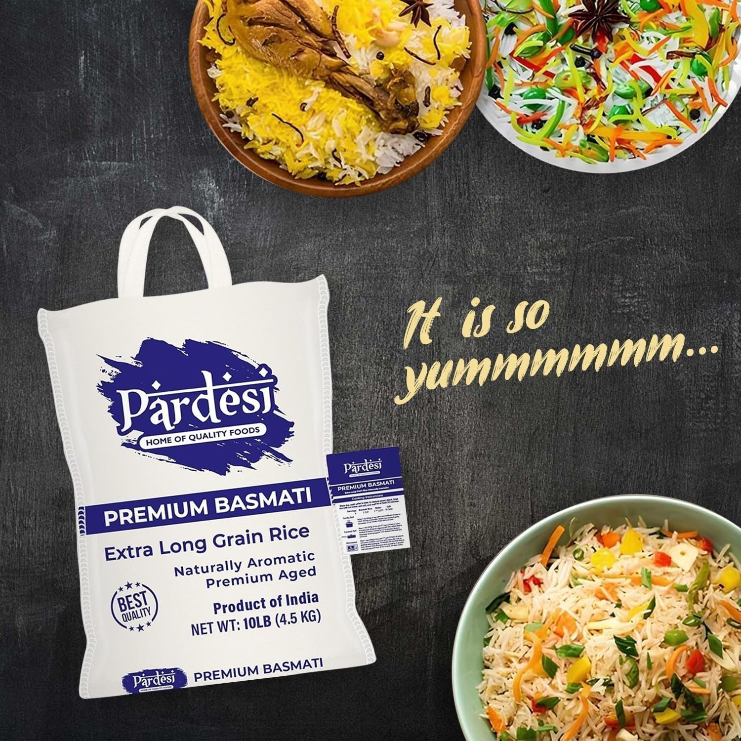 Premium Extra Long Grain Basmati Rice 4LB - Aromatic Taste - Conveinet Packaging
