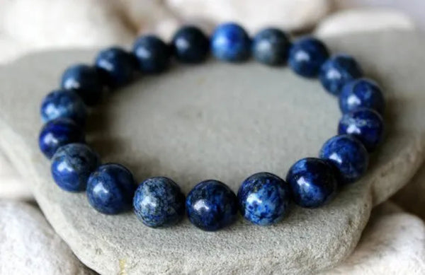 8mm Lapis Lazuli Bracelet,   Wrist Mala, Unisex Lapis Lazuli  Blue Bead Bracelet