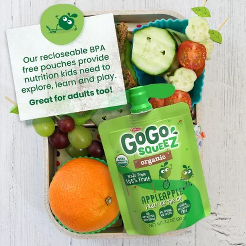 Gogo Squeez Organic Apple Apple, 3.2 Oz., 28 Ct.