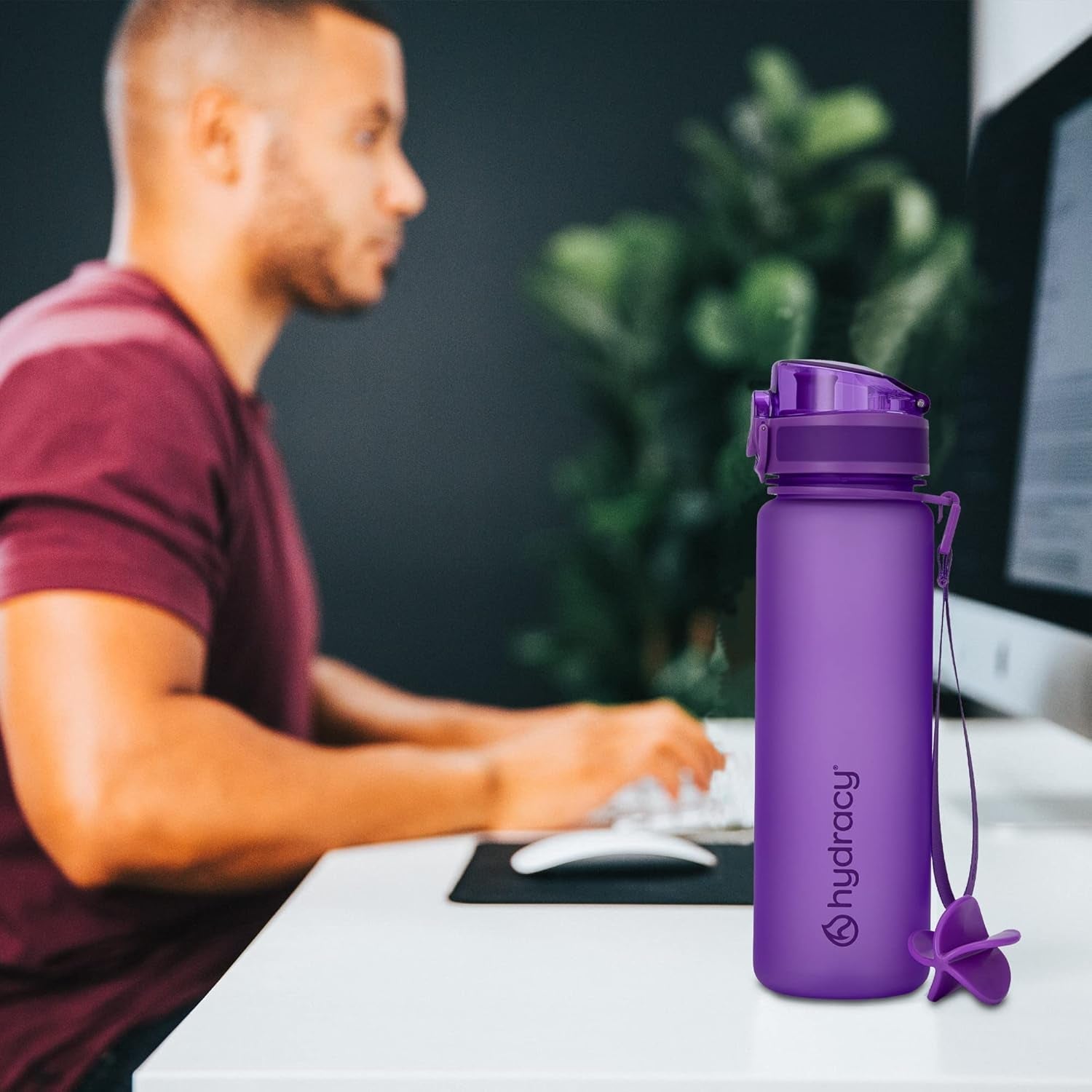 Water Bottle with Shaker Ball & Time Marker - 500Ml 17Oz Bpafree Water Bottle -Leak Proof & No Sweat Gym Bottle W/Fruit Infuser Strainer -Ideal Gift for Fitness, Sports & Outdoors -Berry Blue