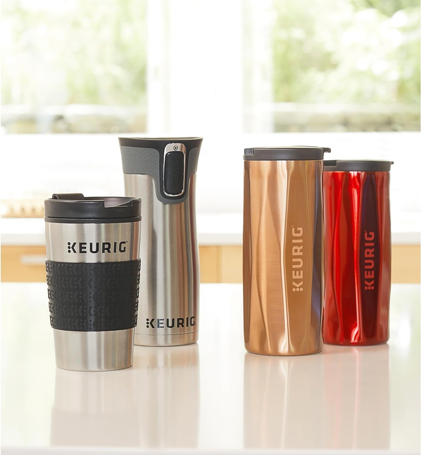 Travel Mug Fits K-Cup Pod Coffee Maker, 1 Count (Pack of 1), Stainless Steel