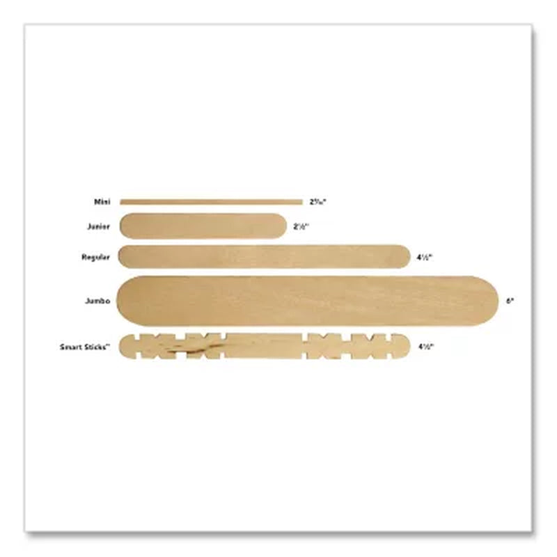 Chenille Kraft Jumbo Size Natural Wood Craft Sticks, 6 X 3/4 (500 per Box)