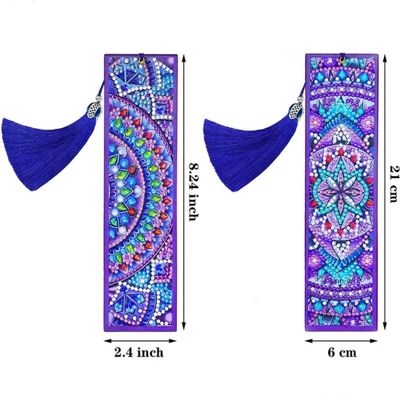 5D Diamond Painting Bookmark Kits DIY Special Shaped Diamond Painting Bookmark with Tassel Craft Supplies