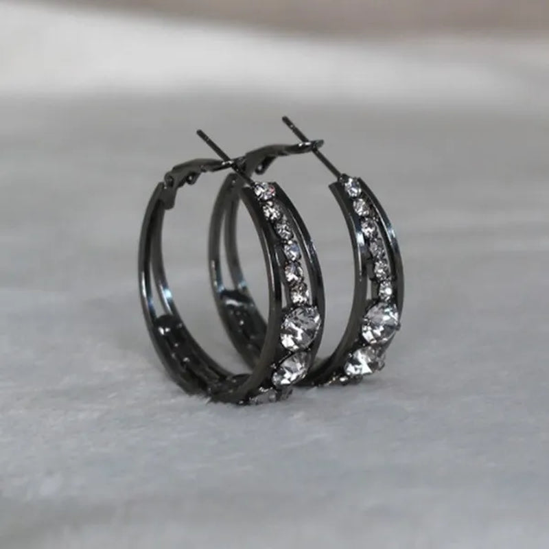 Women's Fashion Exquisite Rhinestone Oval Drop 925 Sterling Silver Earrings for Women Natural Diamond Wedding Engagement Party Banquet Hoop Earring Birthday Anniversary Gift