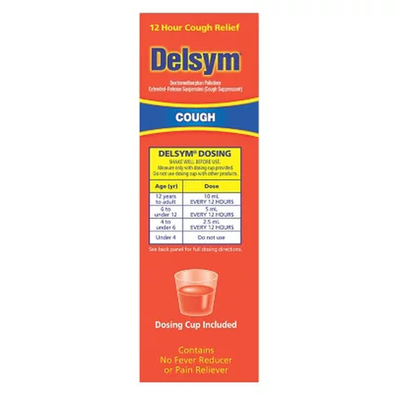 Delsym 12-Hr. Cough Relief Liquid, Orange 2 Pk., 5 Fl. Oz./Pk.