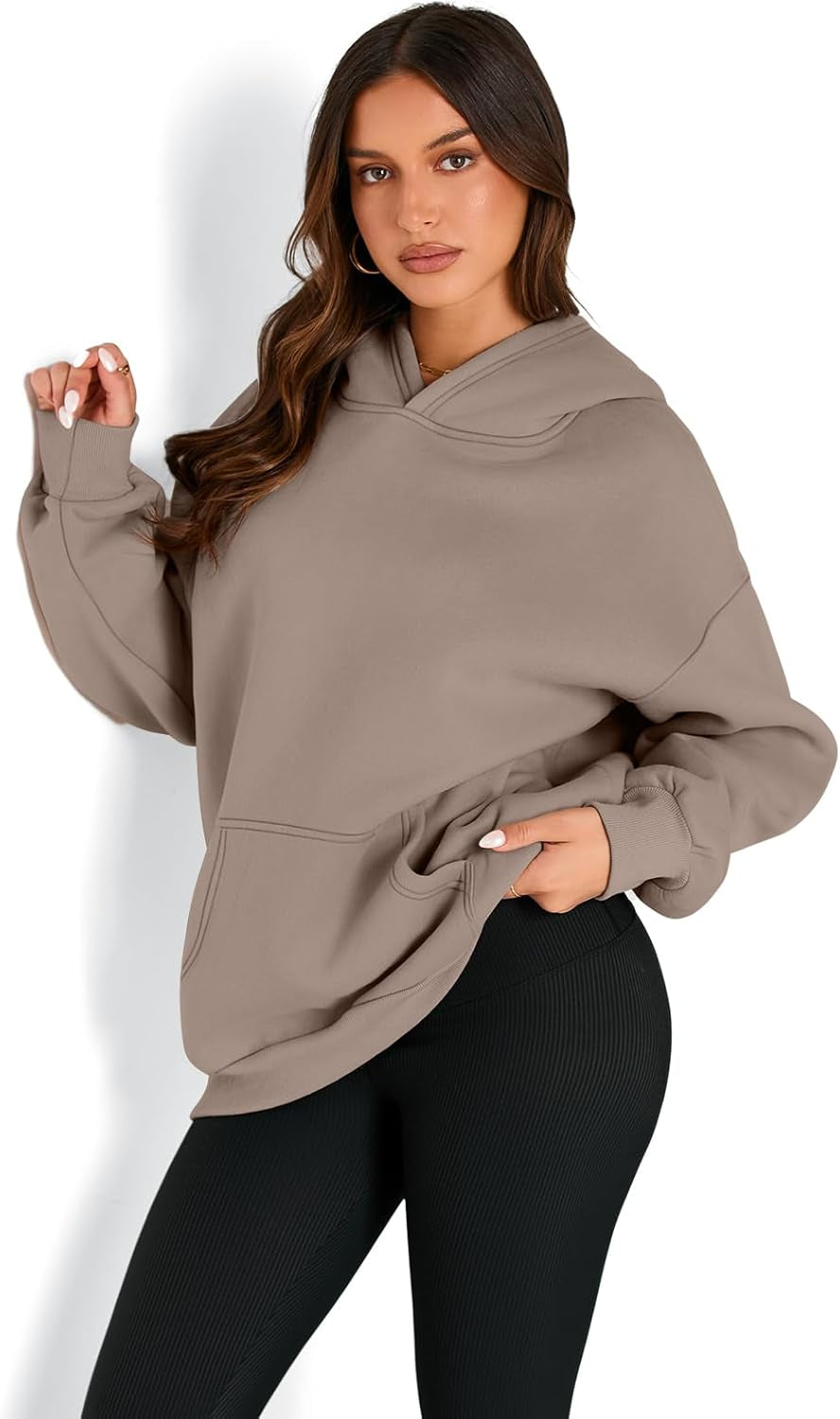 Womens Oversized Hoodies Fleece Sweatshirts Sweaters Spring Outfits 2025 Pullover Fall Winter Clothes