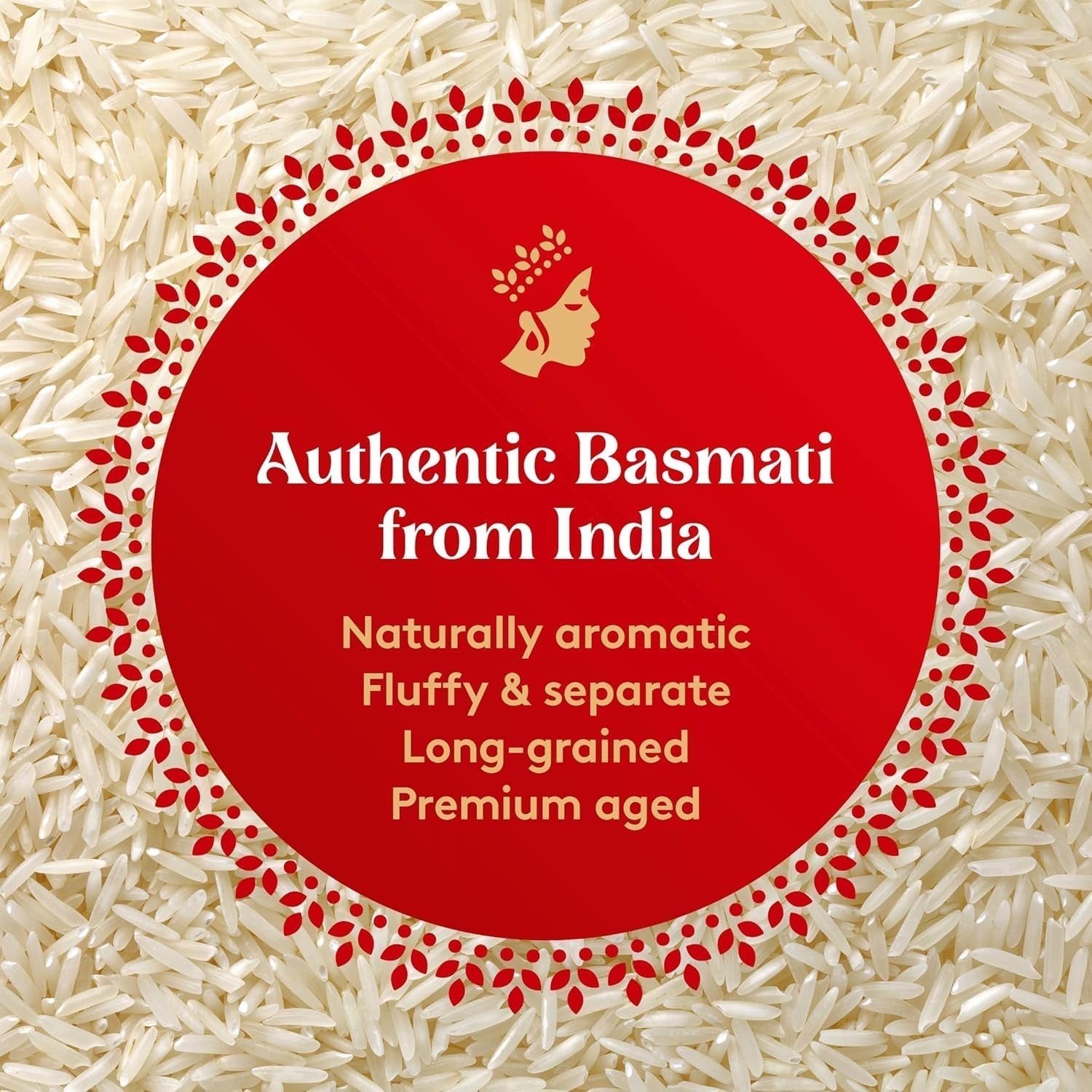 Authentic  - Naturally Aged Long Grain Indian White Basmati Rice - 15 Lbs
