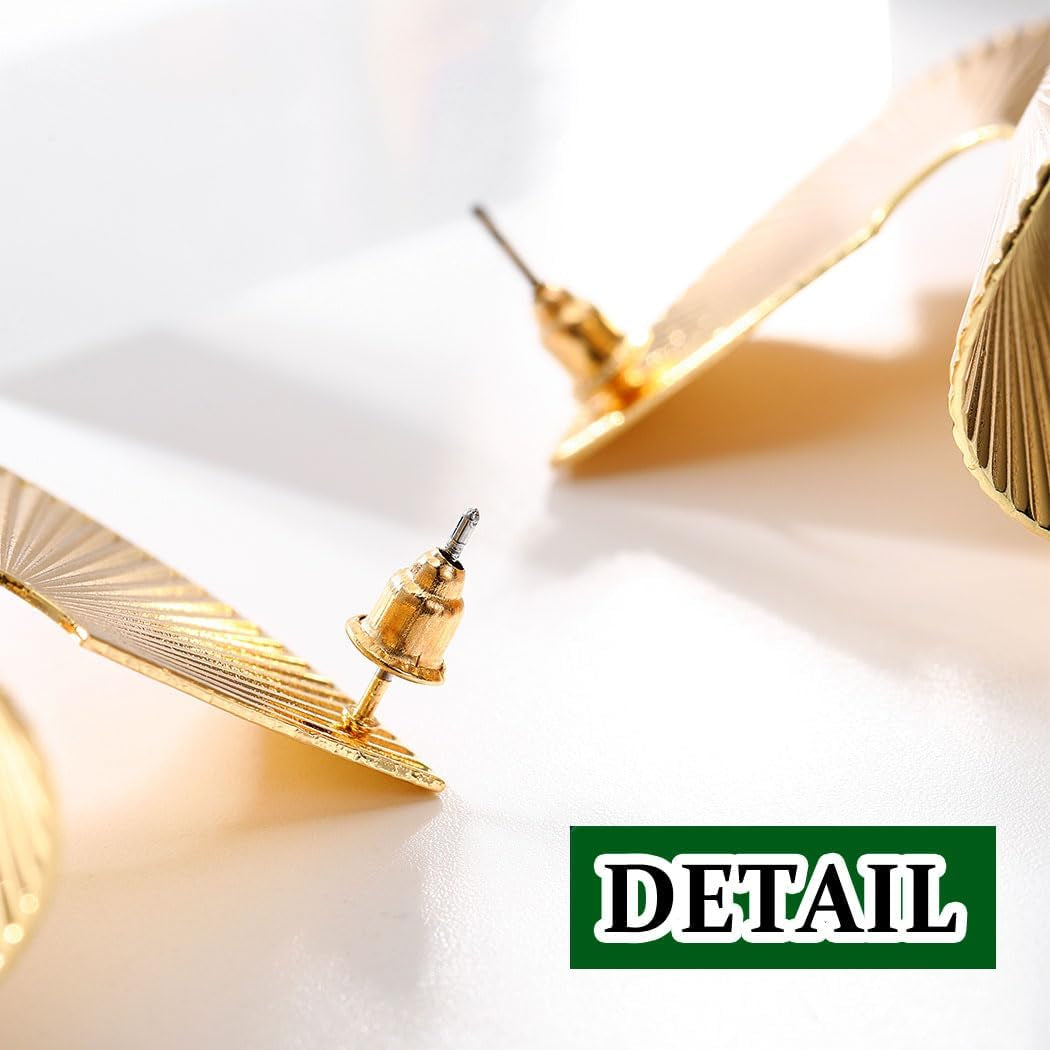 Gold Geometric Earrings Exaggerated Statement Earrings Punk Stylish Sectored Twisted Earring Jewelry for Women