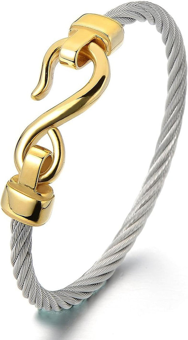 Stainless Steel Infinity Love Bangle Bracelet for Women