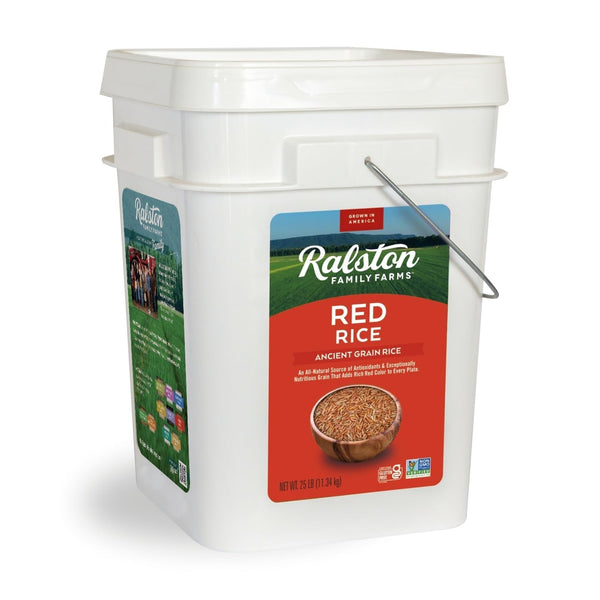 Red Rice, 25 Pound Bucket, Ancient Grain, Non-Gmo, Naturally Gluten Free, Red Artisanal Rice Grown in USA