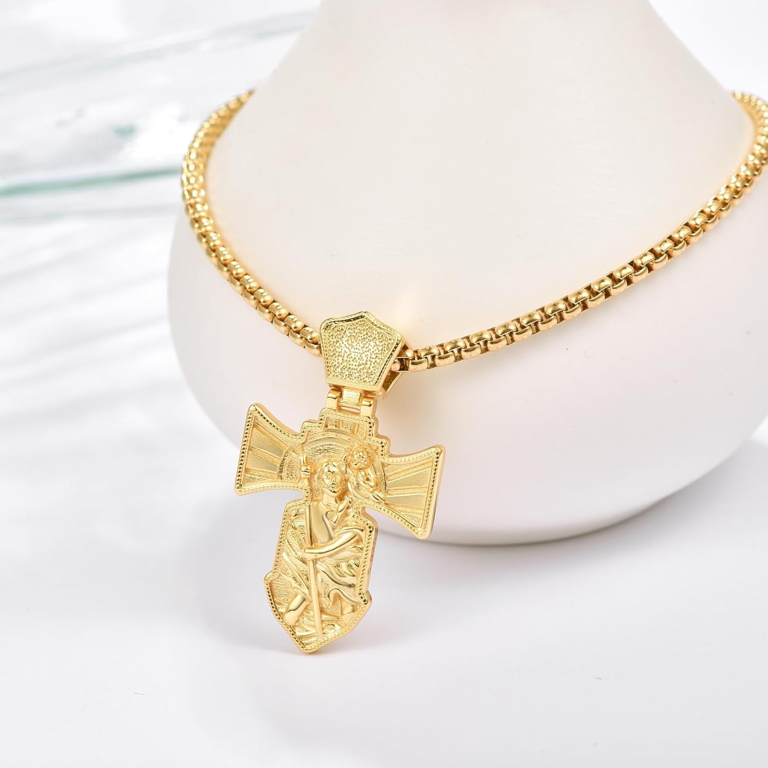 St Michael/St Christopher Necklace S925 Sterling Silver Archangel Saint Michael Protect US Pendant Jewelry Graduation Gifts for Women Men