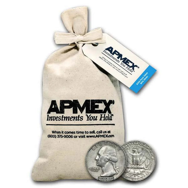 90% Silver Washington Quarters Bag, $100 Face Value, 400 Coins