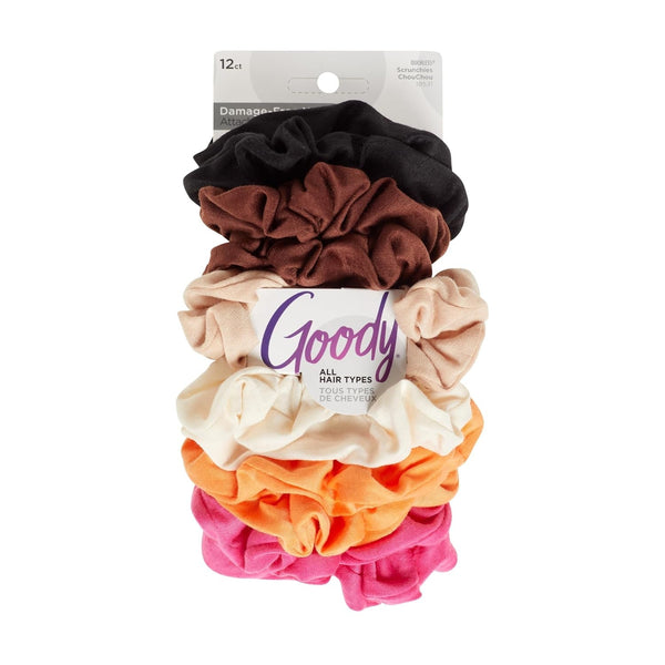 Ouchless Scrunchies for Women - 12 Ct, Assorted Warm Tones, Damage-Free & Secure Hold Hair Ties, Gentle Hair Accessories for Women & Men, All Day Comfort, All Hair Types