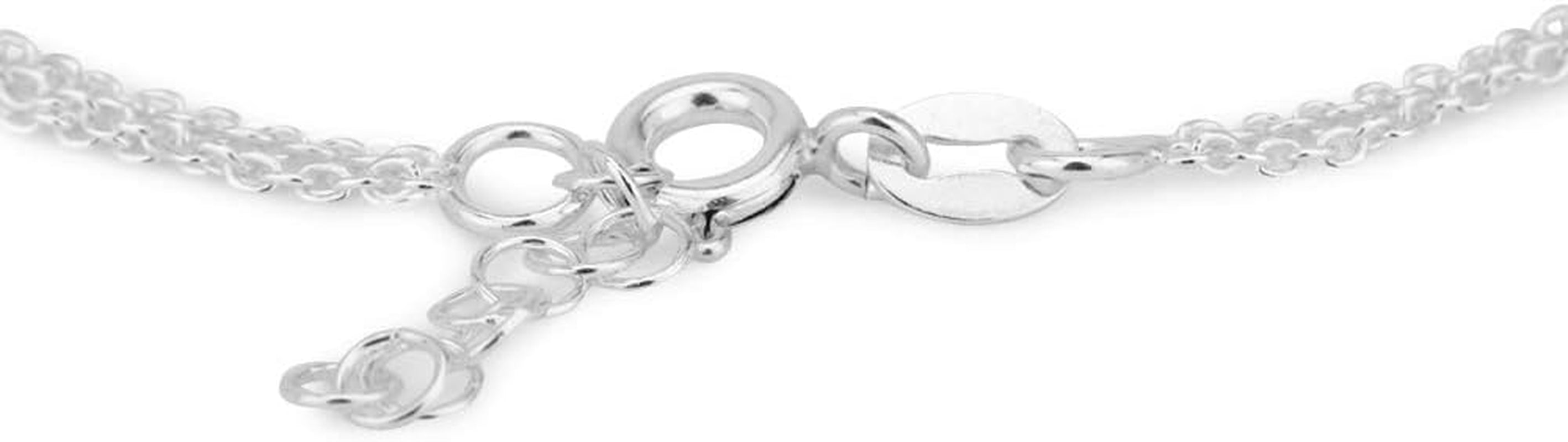 Sterling Silver - Yellow Gold & Silver Plated with 925 Stamp - Double Layered Chain & Infinity Charm Bracelet - Beautifully Handcrafted for Women - 6.5" Long + 1" Extender