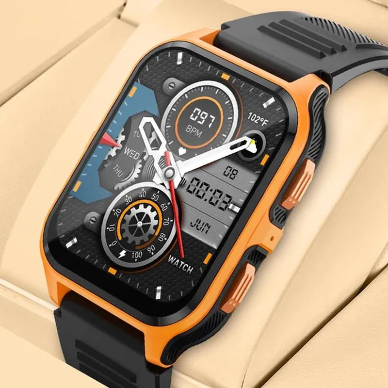 2024 NEW Military Smart Watch for Men Bluetooth Call, Rugged Tactical Smartwatch for Android Phones and iPhone, 3ATM Waterproof Outdoor Sports Fitness Tracker with Heart Rate, Voice Assistant.