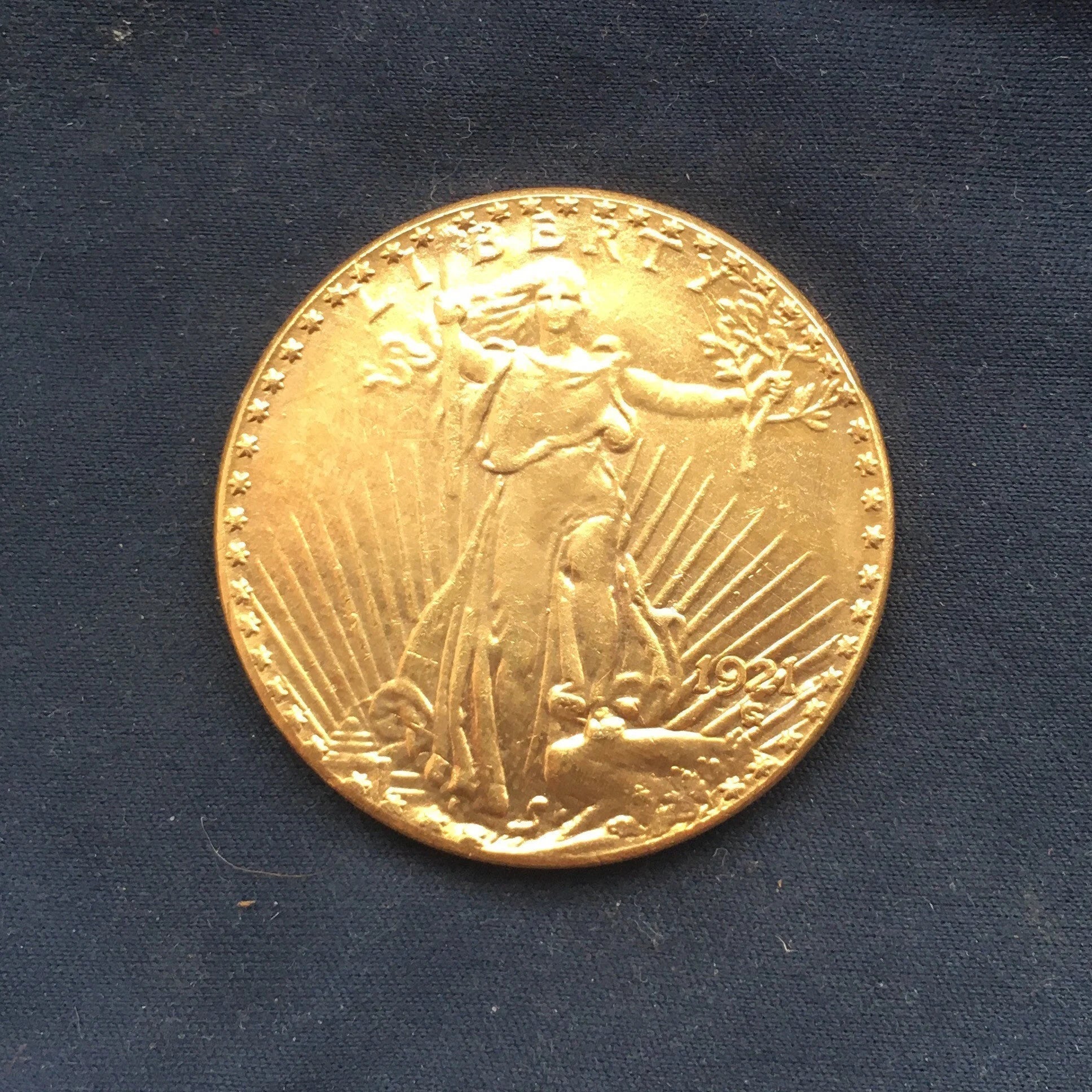 Exquisite United States of America *1921* 20 Dollars - Saint Gaudens / Gold Effect / USA Coins Masters Coins