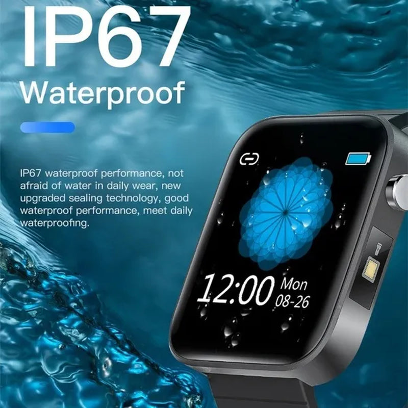 2021 NEW Smart Watch Bluetooth Watch Body Temperature Blood Pressure Blood Oxygen Monitor Wristband Fitness Tracker Bracelet Heart Rate Monitor Smartwatch 1.54" Large Screen with Flashlight PK DZ09 Apple Watch Series 6 5 4 Galaxy Watch Active