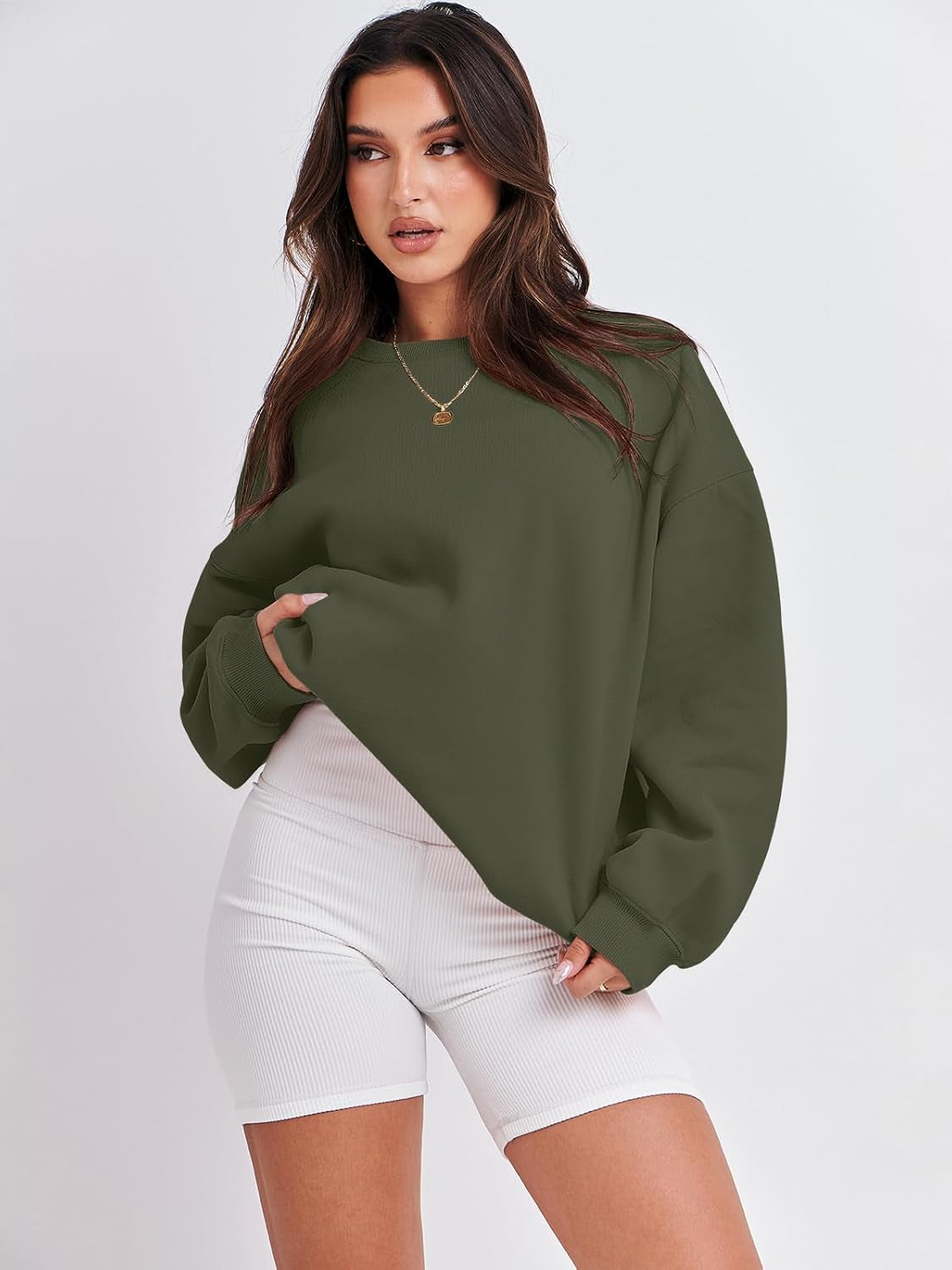 Sweatshirt for Women Oversized Crewneck Hoodies Fleece Casual Pullover Top Fall Fashion Outfits Clothes 2025