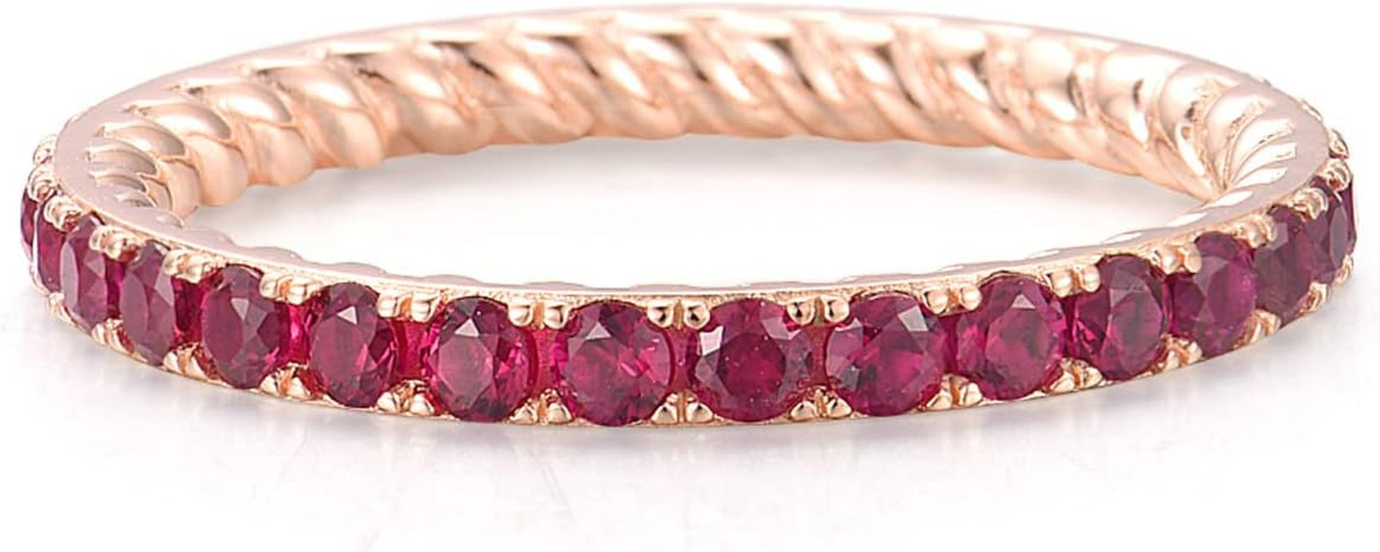925 Sterling Silver Gemstone Stackable Ring Engagement Wedding Eternity Stacking Ring for Women