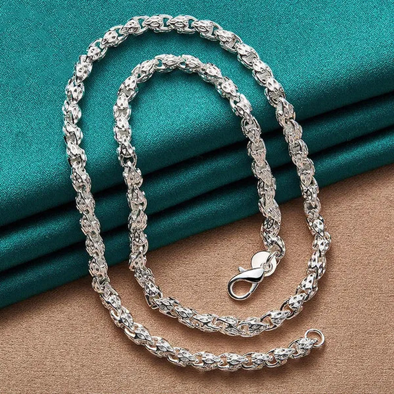 925 Sterling Silver Faucet Beaded Necklace Silver Chain for Woman Men Wedding Engagement Party Jewelry