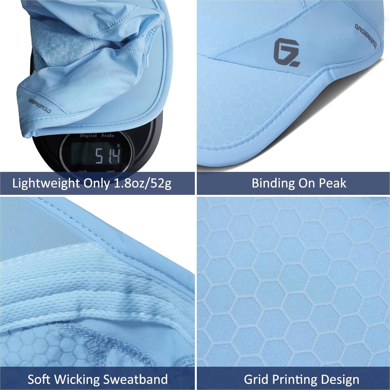Stretch Running Hat with Soft Brim, Quick Dry, Unstructured, Unisex-Adult