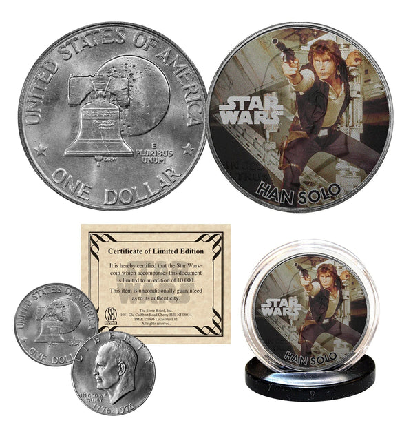HAN SOLO - STAR WARS Officially Licensed 1976 Eisenhower IKE Dollar U.S. Coin Master Coins
