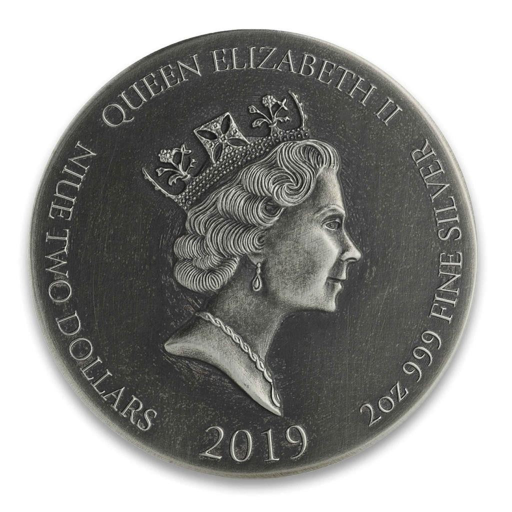 2019 2 Oz .999 Silver Coin - Cast the First Stone - Biblical Coin Series #A493