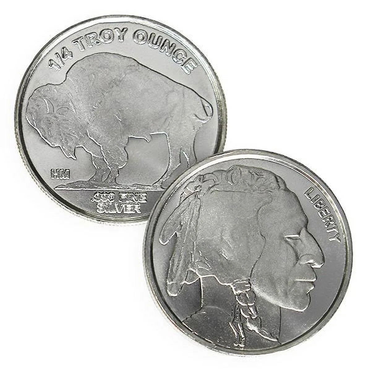 1/4 Oz Buffalo SILVER Round, .999 Pure Masters Coins