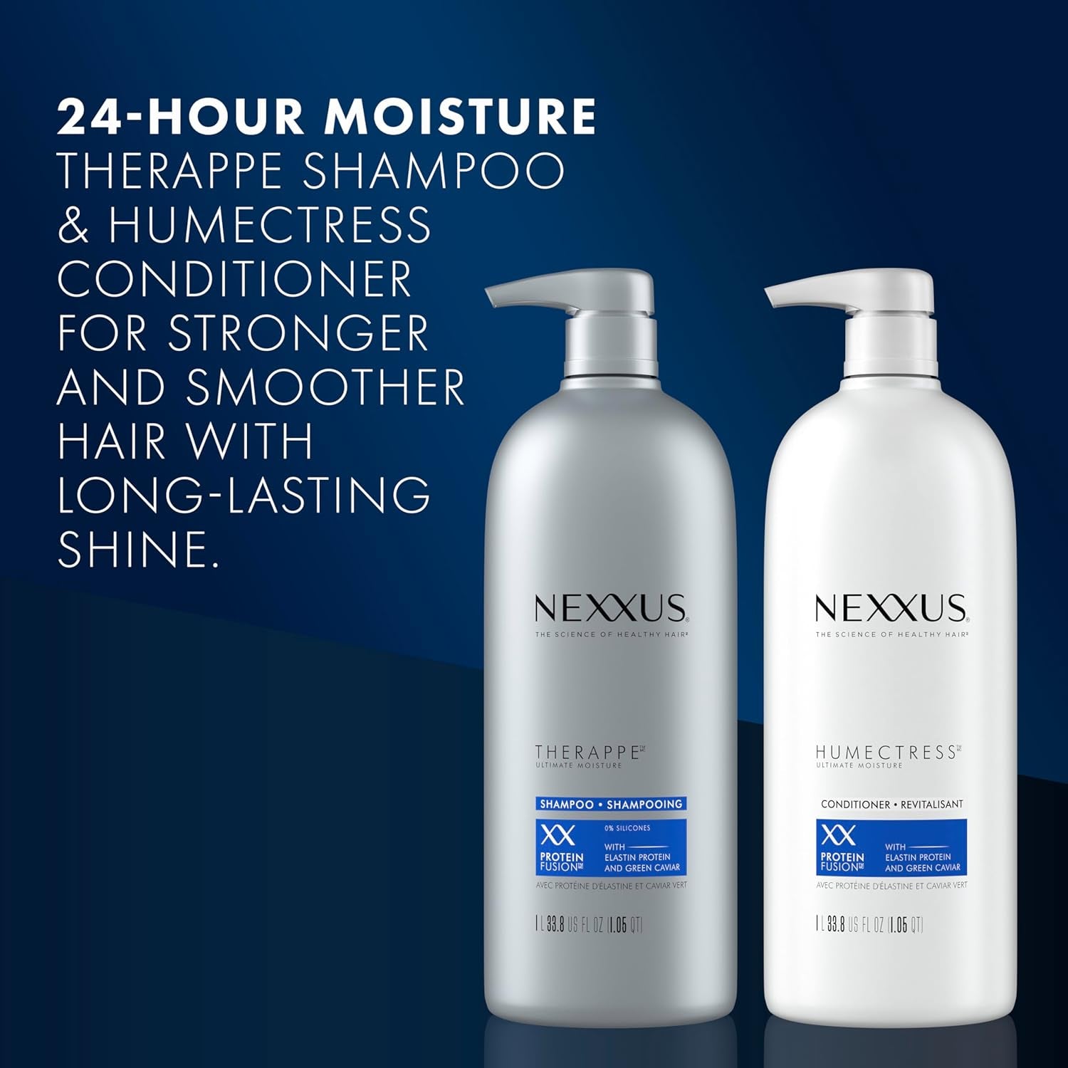 Shampoo and Conditioner Therappe Humectress 2 Count for Dry Hair Silicone-Free, Moisturizing Caviar Complex and Elastin Protein 33.8 Oz