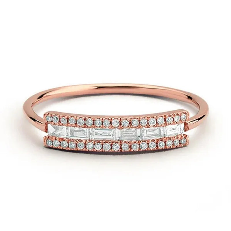 New Brand Women Fashion White Sapphire/Ruby Ring Gold-Plated Zircon AAA Lovers Ring Jewelry Size 6-10