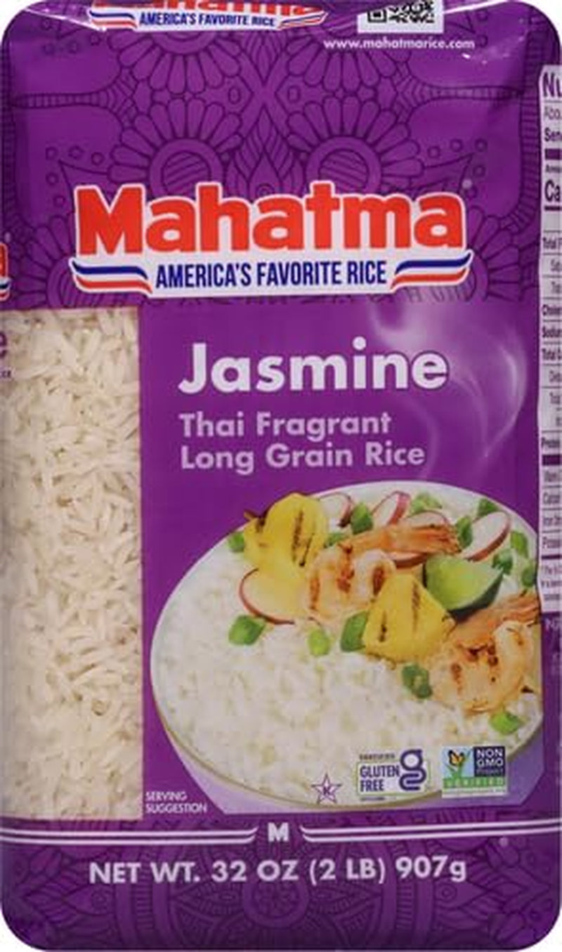 Jasmine Rice, 2Lb Bag of Rice, Thai, Indian, or Cambodian Fragrant Flavored Rice, Stovetop or Microwave Rice