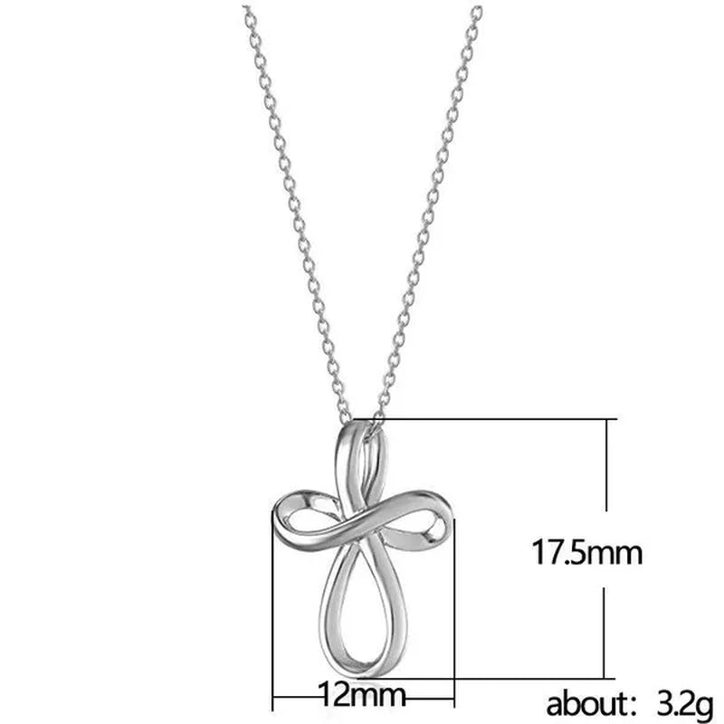 Simple Style Cross Pendant Necklace for Women Romantic Wedding Party Infinity Necklace Jewelry
