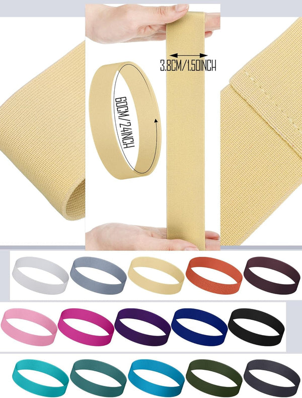 15 Pcs Hat Band Stretchable Ribbon for Panama, Western Cowboy, Straw Hats - Accessories for Women and Men