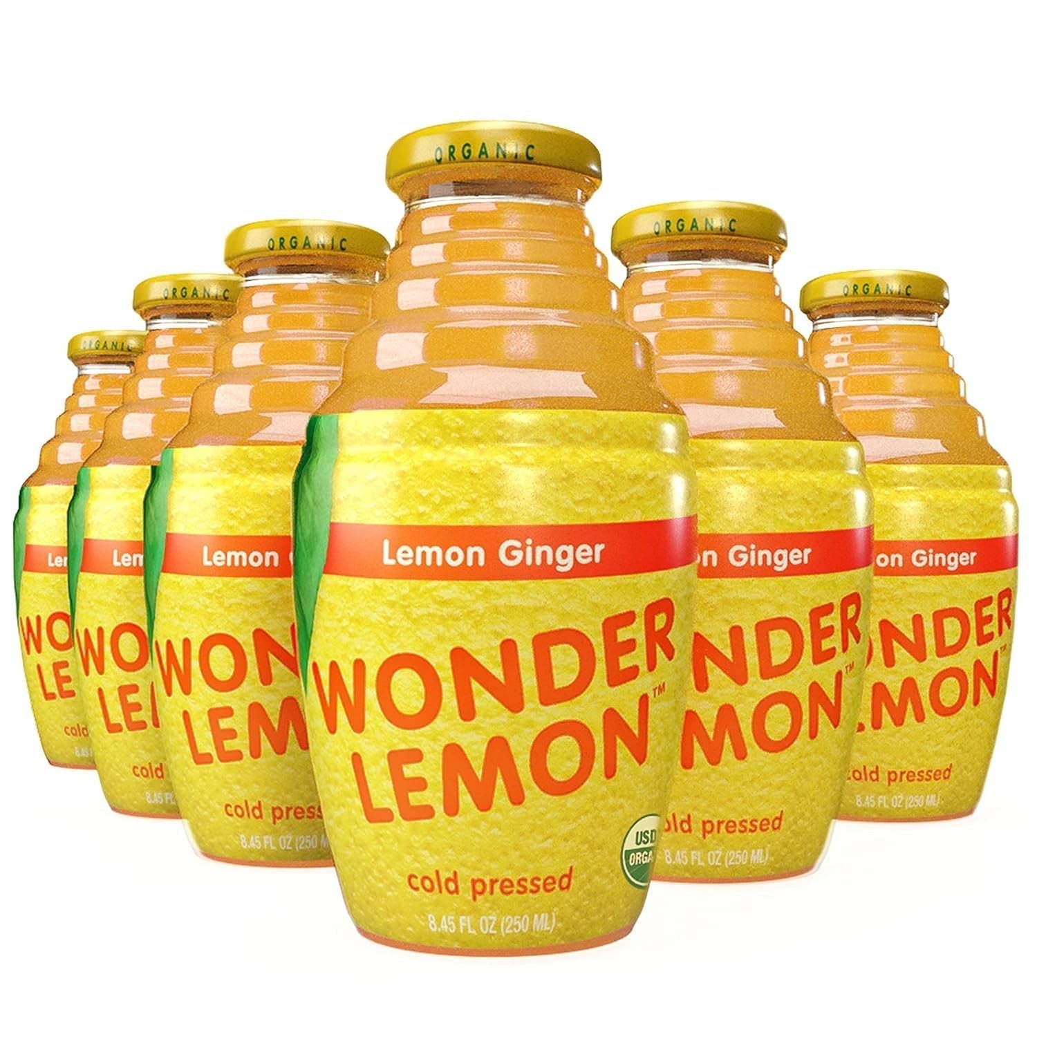 Organic Lemon Ginger Cold Pressed Juice, 8.45Oz (6 Pack)