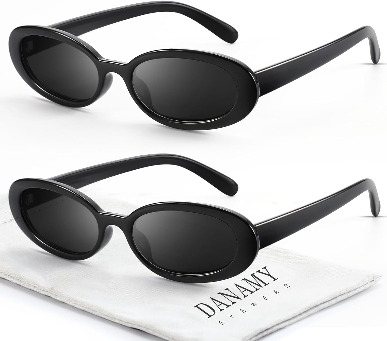 Retro Oval Sunglasses for Women Men Fashion Small Frame Sun Glasses 90s Style Driving Glasses UV400 Protection