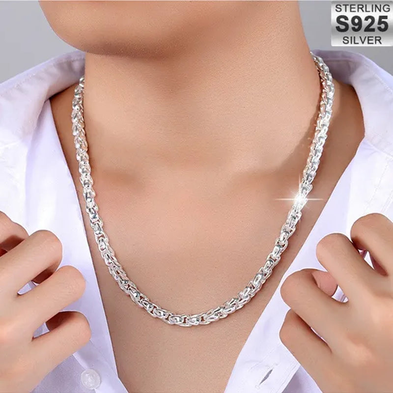 925 Sterling Silver Faucet Beaded Necklace Silver Chain for Woman Men Wedding Engagement Party Jewelry