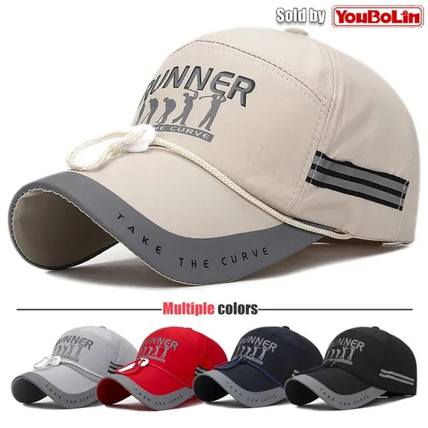 Extended Brim, quick drying fabric,  Reflective Strip and Windproof Rope, Outdoor Sport Baseball Cap. New Fashion Casual  UV Proof Snapback Hats suitable for Mountaineering and Fishing in Summer
