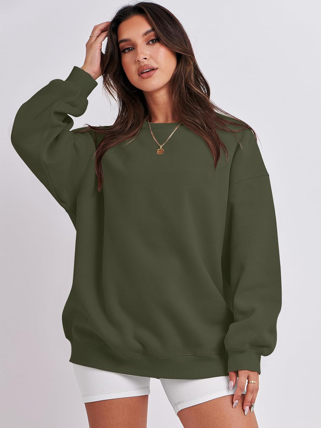 Sweatshirt for Women Oversized Crewneck Hoodies Fleece Casual Pullover Top Fall Fashion Outfits Clothes 2025